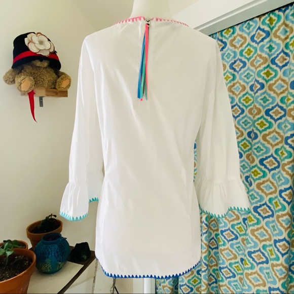 Talbots Embroidered Trim Bell Sleeve Top (size XS) - Picture 7 of 11